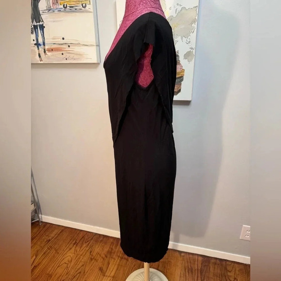 Black Escada Shift Midi Dress Short Sleeve Women Size L, 40 - Picture 3 of 5